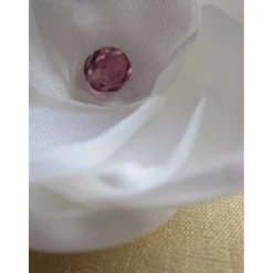 Braut Kopfschmuck weiß Stoffblume Haarklammer rosa Perle 