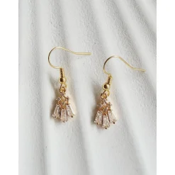 Braut Ohrringe, Hochzeitschmuck Gold mit Zirkonia,Vergoldete Ohrstecker