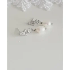 Braut Ohrringe in Silber,Braut Schmuck, elegante Ohrringe