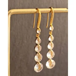 Braut Ohrringe,Hochzeitschmuck Gold mit Zirkonia,Vergoldete Ohrstecker, Geschenk für Brautjungfer, Braut Schmuck, Mutter