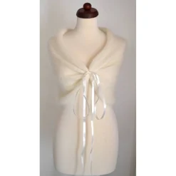 Braut Stola, Bolero, Tuch, Umhang, creme, Hochzeit, Besondere Anlässe, Alpaka Seide!