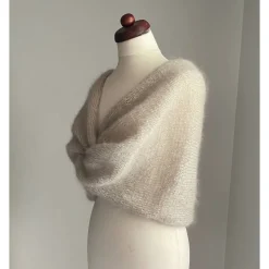 Braut Stola, Tuch, Umhang, Bolero, Schal, Hochzeit, Alpaka Seide! Milchcafe!