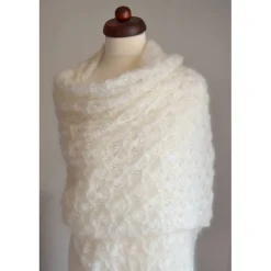 Braut Stola, Umhang, Tuch, Bolero, Weste, Hochzeits Stola, Creme!Alpaka Seide!