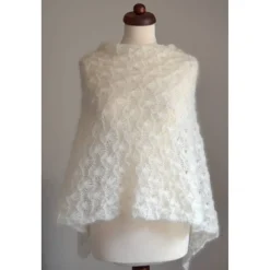 Braut Stola, Umhang, Tuch, Bolero, Weste, Hochzeits Stola, Creme!Alpaka Seide!