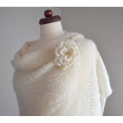 Braut Stola,Hochzeit,Sahne creme,Tuch,Braut Umhang!Alpaka, Seide!