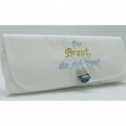 Brautclutch aus Batist, bestickt Brauttasche - ein hessmade-Unikat