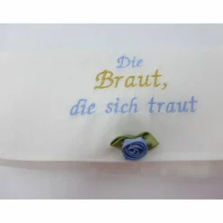 Brautclutch aus Batist, bestickt Brauttasche - ein hessmade-Unikat