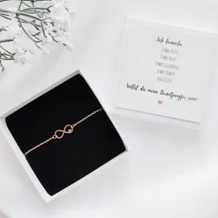 Brautjungfer fragen Karte & Armband – mit Geschenkbox | Bridesmaid Geschenk