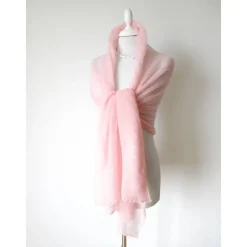 Brautschal aus Kid-Mohair in rosa, Hochzeitsstola gestrickt, Sommerschal Damen, Geschenk Frauen