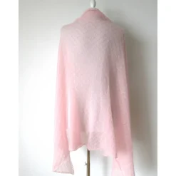 Brautschal aus Kid-Mohair in rosa, Hochzeitsstola gestrickt, Sommerschal Damen, Geschenk Frauen