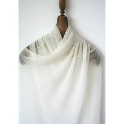 Brautschal aus Mohair in ivory, gestrickte Hochzeitsstola, weiches Umschlagtuch, Stola zum Brautkleid