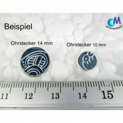 Brautschmuck Faux Opal weiß versilberte Ohrstecker  14 mm   Handgearbeitete  ART 3497