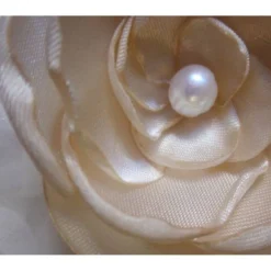 Brautschmuck Haarklammer Haarblume Creme Perle Hochzeit Weihnachten "Fleur Beige"