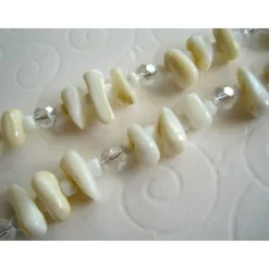 Brautschmuck Kette Armband Ohrhänger Muschelperlen creme