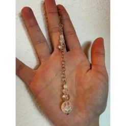 Brautschmuck-Set mit Rückenkette, Armband & Ohrringen aus Bergkristall – Edelstahl, handgefertigt, individualisierbar