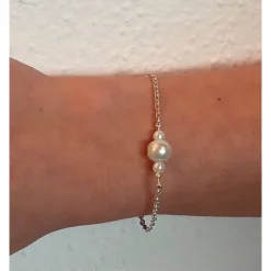 Brautschmuck-Set schneeweiß: Rückenkette, Armband & Ohrringe aus Glaswachsperlen – individualisierbar