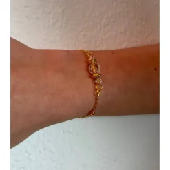 Brautschmuck-Set vergoldet: Rückenkette, Armband & Ohrringe mit böhmischen Glasperlen individualisierbar