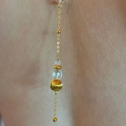 Brautschmuck-Set vergoldet: Rückenkette, Armband & Ohrringe mit böhmischen Glasperlen individualisierbar