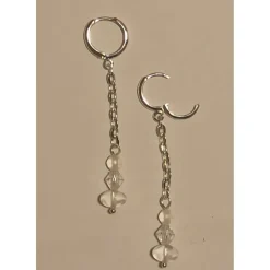 Brautschmuck-Set weiß: Rückenkette, Armband & Ohrringe aus Glas – individualisierbar