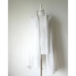 Brautstola  ivory Mohair und Seide, Lace-Stola für die Hochzeit, weiches Umschlagtuch, edles Schultertuch, handgefertigt