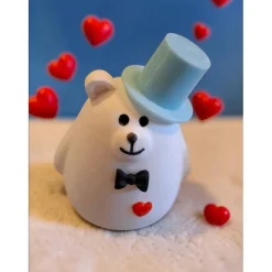 Bärchen Paar aus Raysin mit Hut und Fliege - niedliche Dekoration oder Hochzeitsgeschenk