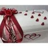 Briefbox Erinnerungsbox Brieftruhe Hochzeitsgeschenk Rose BORDEAUX zur Hochzeit - OPEN HEARTS und Silberherzen