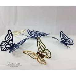 Briefbox Truhe SCHMETTERLINGE BLAU-GOLD Hochzeit