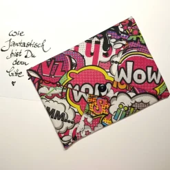 Briefumschlag, Comic, wow, 17,5 cm x 12 cm, Geschenkverpackung, Liebesbrief