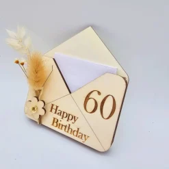 Briefumschlag Holz | Geschenk zum Geburtstag | Holzumschlag | Runder Geburtstag | Wunscherfüller | Gutschein Karte