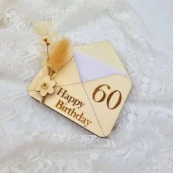 Briefumschlag Holz | Geschenk zum Geburtstag | Holzumschlag | Runder Geburtstag | Wunscherfüller | Gutschein Karte