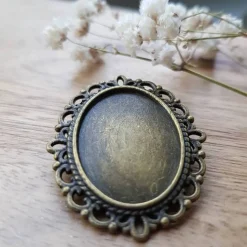 Brosche Cabochon 18x25mm bronzefarbe Pinnadel mit eigenen Bild personalisiert