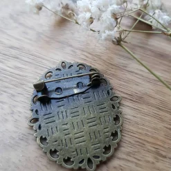 Brosche Cabochon 18x25mm bronzefarbe Pinnadel mit eigenen Bild personalisiert