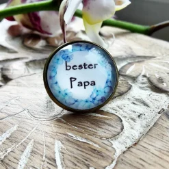 Brosche Pin Anstecknadel Cabochon 20mm bester Papa
