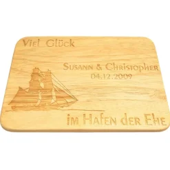 Brotbrett Hochzeit Gravur Frühstücksbrett Heirat Hochzeitsgeschenk mit Wunschgravur Wunschtext
