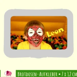 Brotdosen - Aufkleber | personalisierbar mit eigenem Foto - großer Namensaufkleber