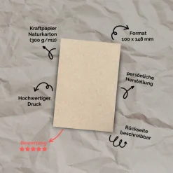 Bruderherz Karte Kraftpapier personalisiert – Geschenk für Bruder Definition A6 – stilvolle Typografie Karte mit Name