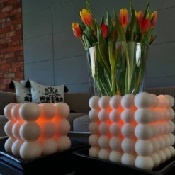 Bubble Cube Kerze – Handgemachte Sojawachs-Kerze in modernem Design, dekorativ und nachhaltig