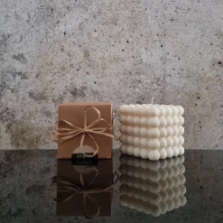 Bubble Cube Kerze – Handgemachte Sojawachs-Kerze in modernem Design, dekorativ und nachhaltig