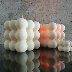 Bubble Cube Kerze – Handgemachte Stilvolle Sojawachs-Kerze in modernem Design, dekorativ und nachhaltig
