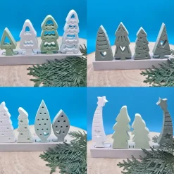 Bäume Steckerchen Pastell – Handgemachte Deko für Weihnachten & ganzjährig