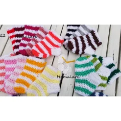 bunt gestreifte Adventskalender Söckchen * gehäkelt * 24 Socken * Weihnachtskalender