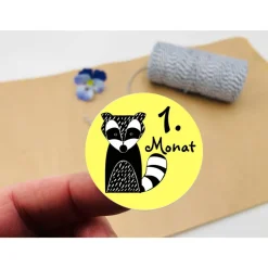 bunte 24 Monatsaufkleber Tier Baby Meilenstein Aufkleber