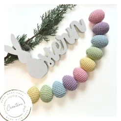 Bunte gehäkelte Ostereier Set aus Baumwolle – Frühlingszarte Regenbogenfarben