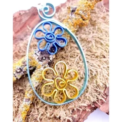 Bunte Ostereier Blumenanhänger für den Osterstrauß 2er Set