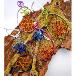 Bunte Ostereier Blumenanhänger für den Osterstrauß 2er Set