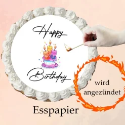 Burn Away Tortenaufleger Set Cake Tortenaufleger Happy Birthday Tortenbild Tortenaufleger
