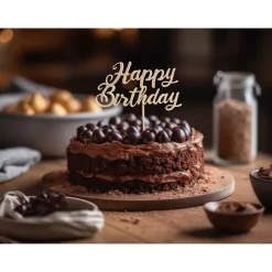 Cake Topper "Happy Birthday" zum Geburtstag - Geburtstagskuchen, Geschenkidee, Party Deko, Geburtstagsgeschenk