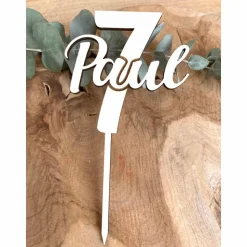 Cake Topper Name mit Zahl / Kuchendeko Geburtstag personalisiert