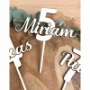Cake Topper Name mit Zahl / Kuchendeko Geburtstag personalisiert