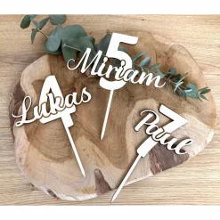 Cake Topper Name mit Zahl / Kuchendeko Geburtstag personalisiert